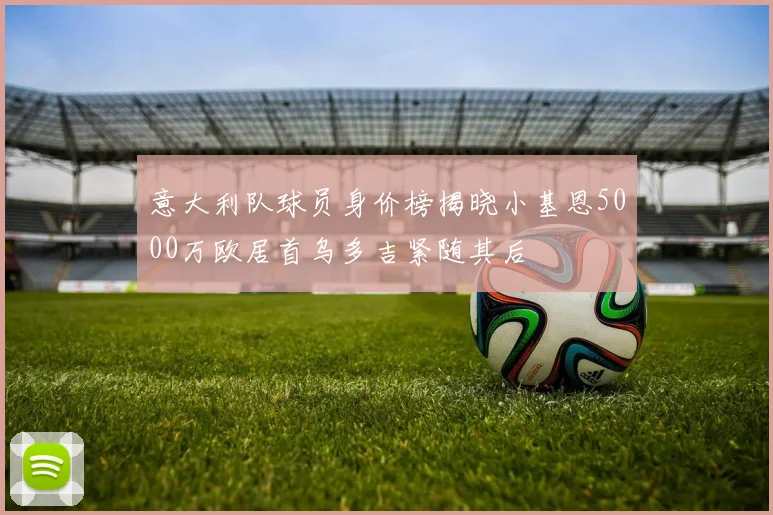 意大利队球员身价榜揭晓小基恩5000万欧居首乌多吉紧随其后